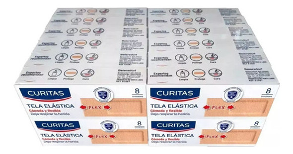 Curitas Tela Elastica X 48 Cajas (8 Uni/caja) Flex 0