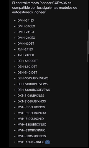 Control Remoto Pioneer Original Para Estéreo 1