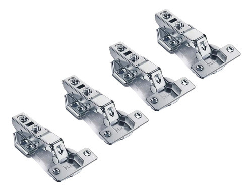4 Dobradiças Caneco 35mm Curva Com Amortecedor Click 0