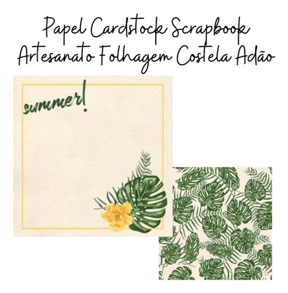 Papel Para Scrapbook Desenhos Folha De Adão 1