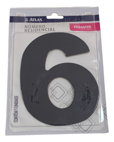 Numeração Primafer C/ Adesivo P/ Faixada Residencial Nº6 0