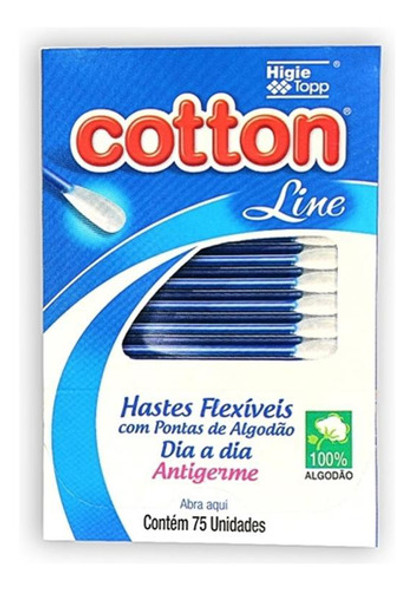 Cotonete Cotton Line 75 Unid. 100% Algodão 1