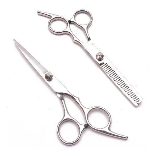 Kit 2 Tesouras Barbeiro Fio Navalha E Desfiadeira Com Estojo 1