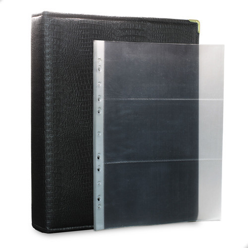 Fichário 10 Fls Pp P/ Cédulas 3 Espaços 32x24 Ziper Fosco Gg 0