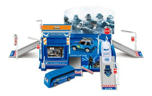 Estacion De Policía Juguete Con 3 Autos Incluidos.(008) 0