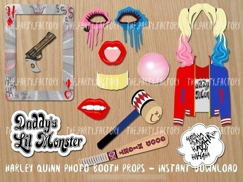 Máscaras Props Photobooth Harley Quinn Formato Pdf 1