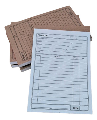 50 Blocos Pedido Multivias Pequeno 1 Via 100folhas 10x14,3cm 1