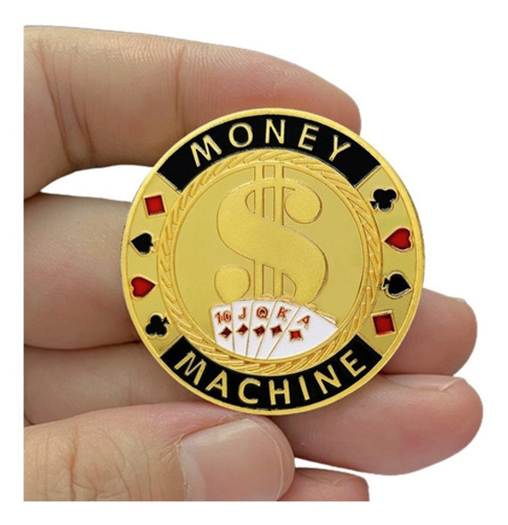 Ficha De Poker Card Guard Em Metal Money Machine + Estojo 0