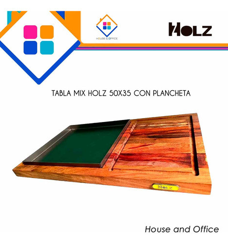 Tabla Para Picar Holz Mix De Madera 50 X 35 Cm Con Plancheta 1