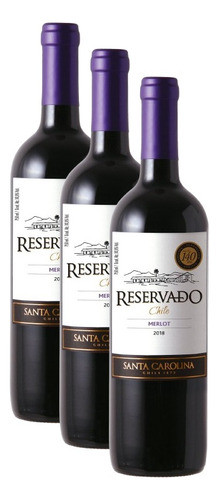 Kit 3 Vinho Santa Carolina Reservado Merlot 750ml 0