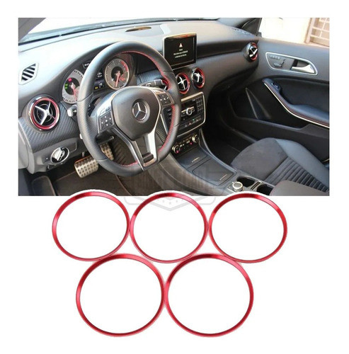5 Molduras Saida Ar Mercedes A200 A250 Cla180 Cla200 Gla200 1
