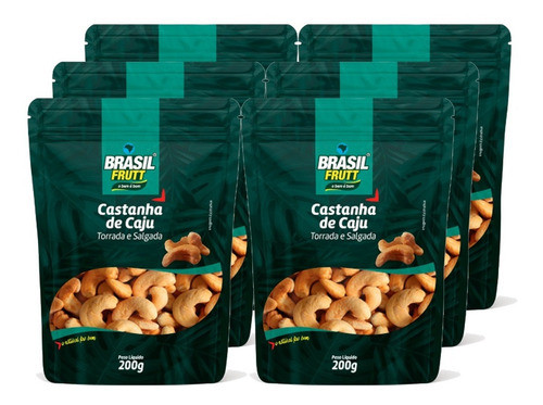 Castanha De Caju Torrada E Salgada 200g Brasil Frutt 6 Unid 0