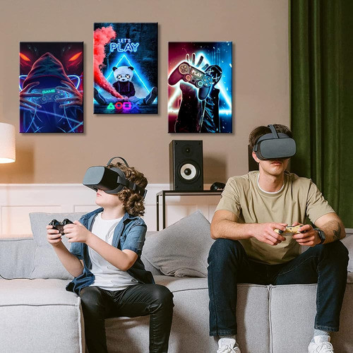 Enmarcado 3 Piezas Sala De Juegos Decorativo Arte De Pared T 1