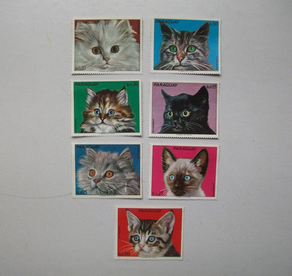 Lote De Estampillas De Gatos 0