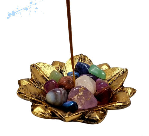 Enfeite Flor De Lotus Porta Cristais Pedras Naturais 0