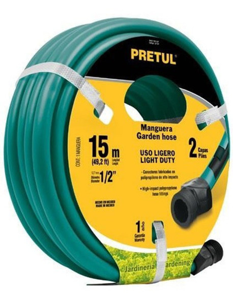 Manguera 2 Capas 1/2  C/con.plas 15x1/2p X Ro.15m Pretul-ynt 0