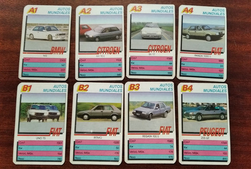 Cartas Naipes Cromy - Autos Mundiales - Originales 90s 1
