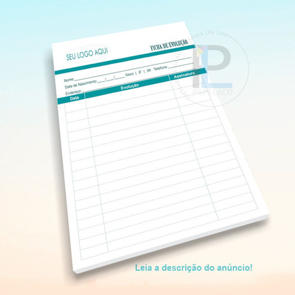 Bloco De Evolução Fisioterapia/pilates - 100fls -c/seu Nome 1