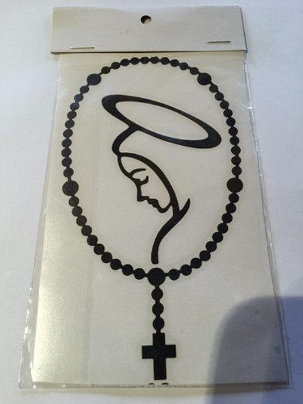 Sticker Calco Pegotin Vinilo Rosario Virgen Auto 11cm Alt.x3 1