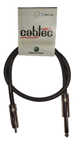Cable Plug Ts Mono A Rca 1 Metro Cab-tec Fichas Neutrik 0