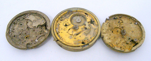 3 Maquinas De Reloj Repetidor  Incompletas, P/ Repuestos 1