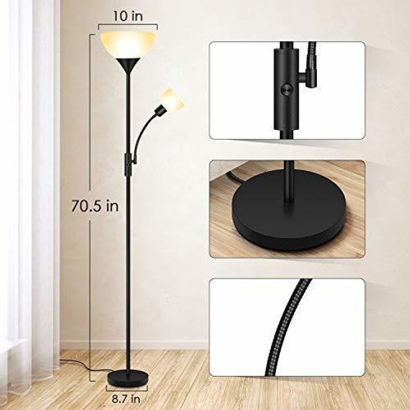 Lampara De Pie Led De 9w Con Lampara De Lectura De 4w 1 Lampara De Pie Led De 9w Con Lampara De Lectura De 4w 1