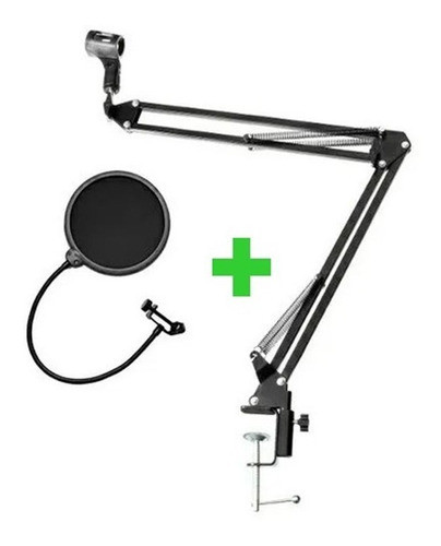 Kit Pedestal Braço Articulado Com Pop Filter Para Microfone 0
