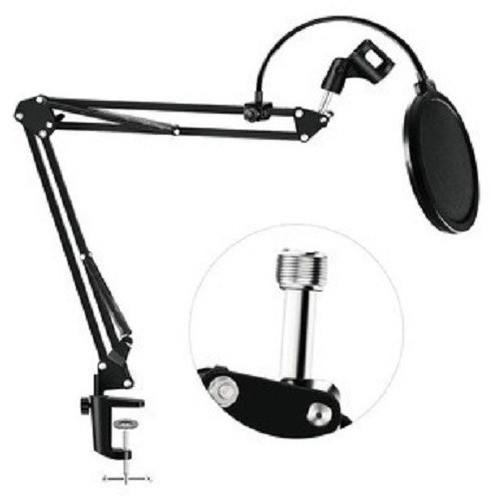 Kit Pedestal Braço Articulado Com Pop Filter Para Microfone 1
