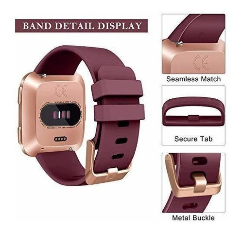 Malla Para Fitbit Versa Wine Red / - Large 1