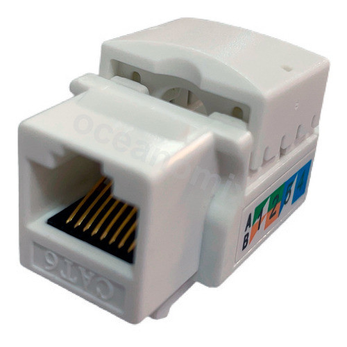 Conector Rj45 Femea Cat6 Branco Keystone Pacote Com 5 Pçs 0