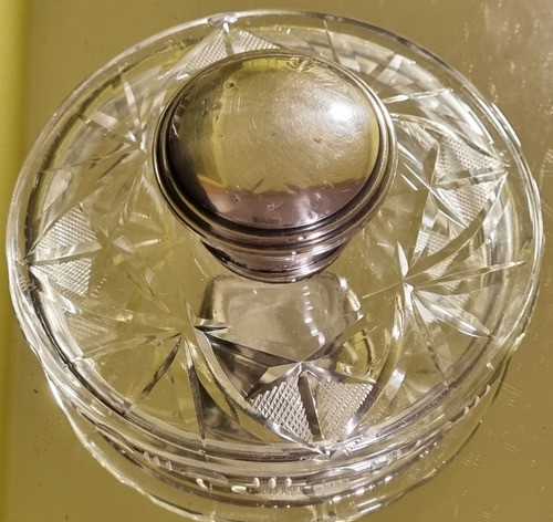Caramelera Bombonera Tapa Reposición Cristal Y Plata 925 C53 0