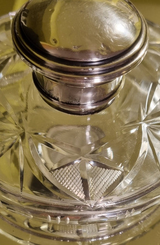 Caramelera Bombonera Tapa Reposición Cristal Y Plata 925 C53 1