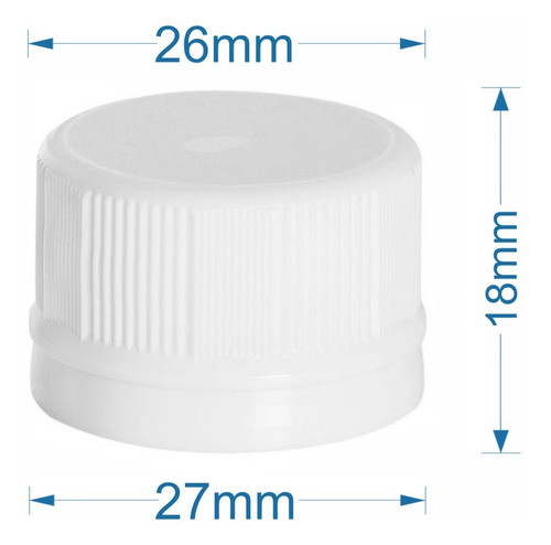 1000 Tampa Plástica Branca Rosca 24mm Lacre Vedante Interno 1