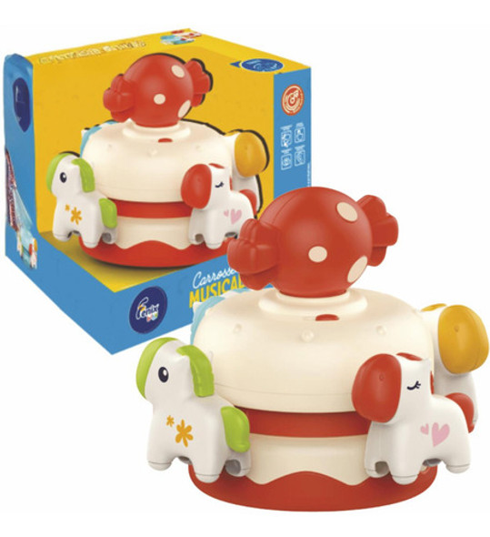 Brinquedo Carrossel Musical Infantil Rosa Fenix 0