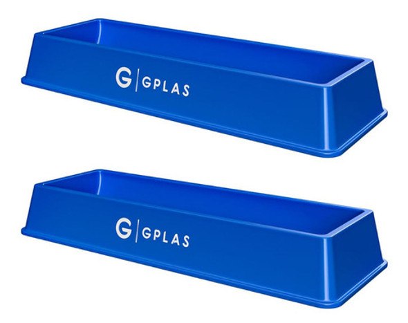 Kit 2 Comedouros Para  Animais 25l Azul Gplas 0