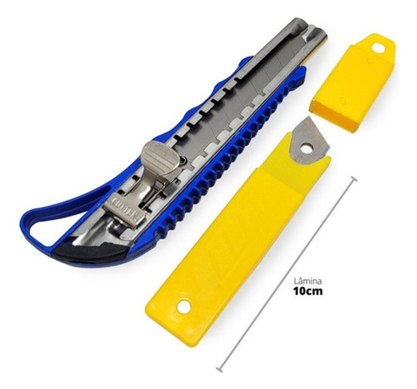 Kit Estilete Metal Profissional C/5 Laminas Extras Navy 1