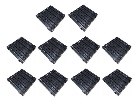 10 Pisos Plastico Preto Estrado Plat 50x25cm Piso P/ Box 0