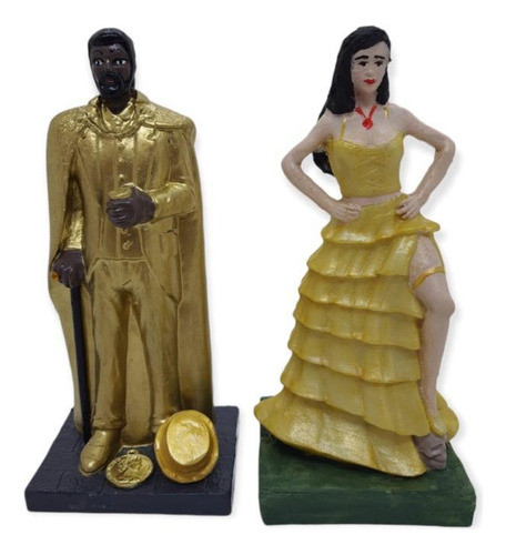 Casal Orixás Exú E Pomba Gira 15 Cm Resina-seleciona A Cor 0