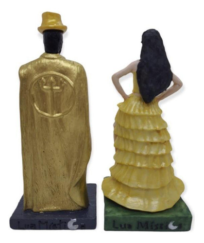 Casal Orixás Exú E Pomba Gira 15 Cm Resina-seleciona A Cor 1