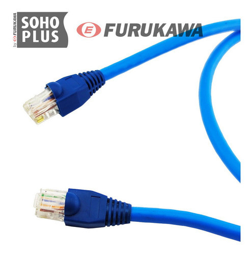 Kit 10 Un Cabo De Rede 50cm Cat5e Furukawa Rj45 Azul Veloz 1
