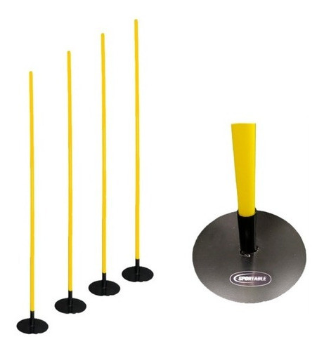 4 Bastón Slalom 1.5 M C Base P Sintetico Dribbling  Reaccion 0