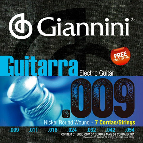 Giannini (brasil),  Encordado Guit. Eléctrica 7 Cuerdas .009 0