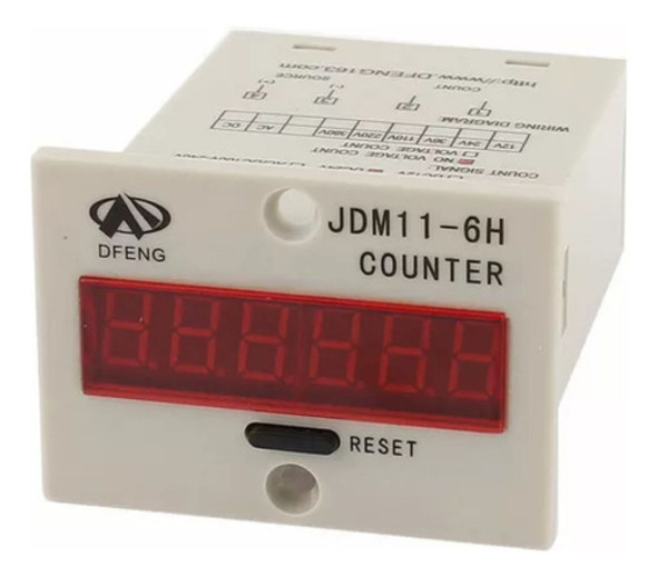Contador Digital 0-999999 Pulsos Sin Tensión Jdm11-6h Dc12v 0