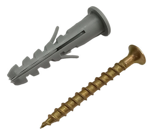 Tornillo Fix 4 X 30 Con Tarugo N° 6 Con Tope X 100 Unidades 0