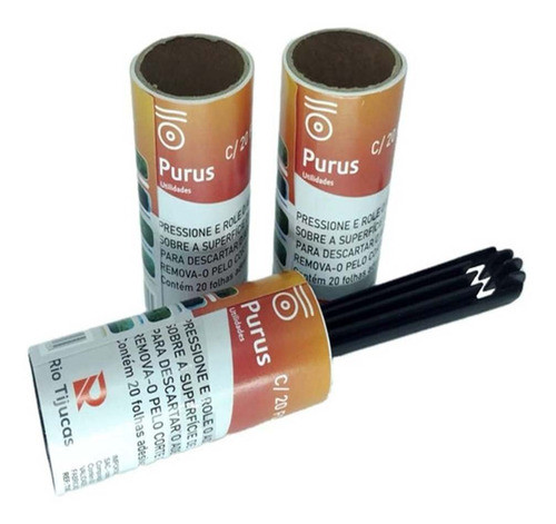 Kit 2 Rolo Tira Pelo Roupa Adesivo 20 Folhas C/ 2 Refil Cada 1