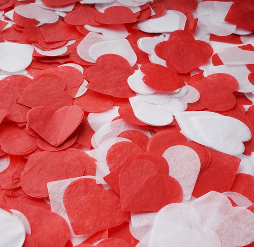 Confeti Corazones En Papel De Seda Varios Colores 1