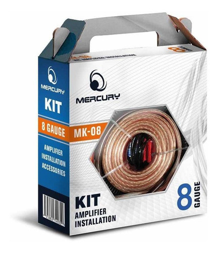 Kit De Cables Instalación Potencia 1500w 8 Gauges Mercury 0