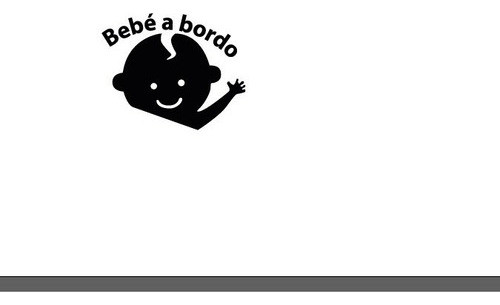 Calco Bebé A Bordo Vinilo Exterior Blanco / Negro 0