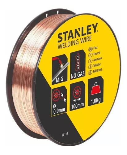 Alambre Para Soldar Mig Stanley 0.9mm Rollo 1 Kg Tubular Flu 0
