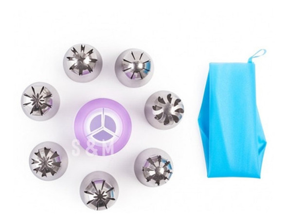 Set X 7 Picos Repostería Estilo Esfera, Manga Y Acople 0